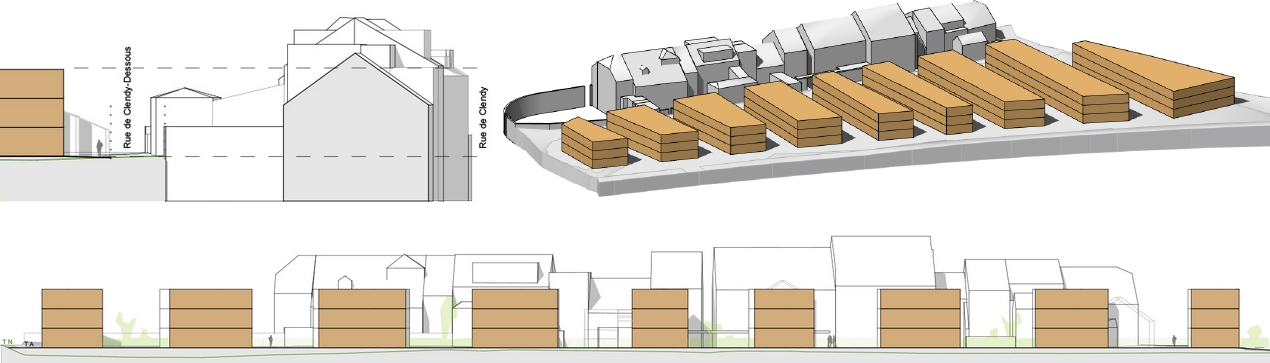 Bannière illustrative du plan de quartier Clendy-Dessous avec les différentes habitations